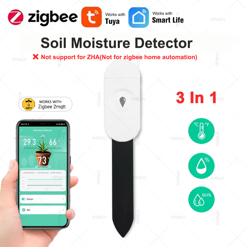 Smart Garden Moisture Sensor - Tuya Zigbee 3.0 Tester di umidità