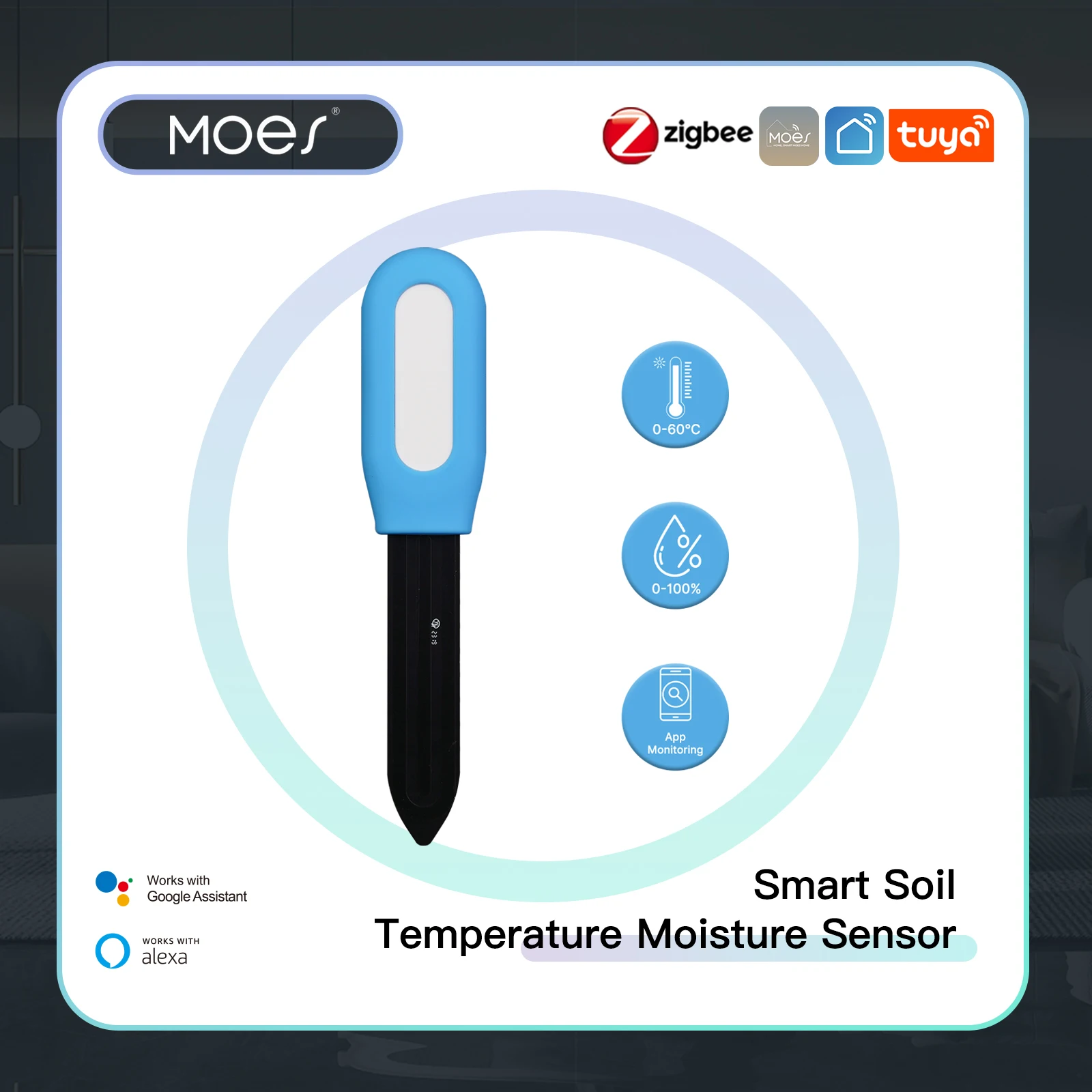 Smart Garden Moisture Sensor - MOES Smart ZigBee Misuratore di temperatura