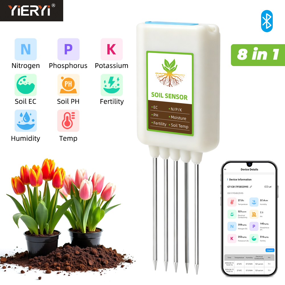 Smart Garden Moisture Sensor - Tester del Suolo Bluetooth 8 in
