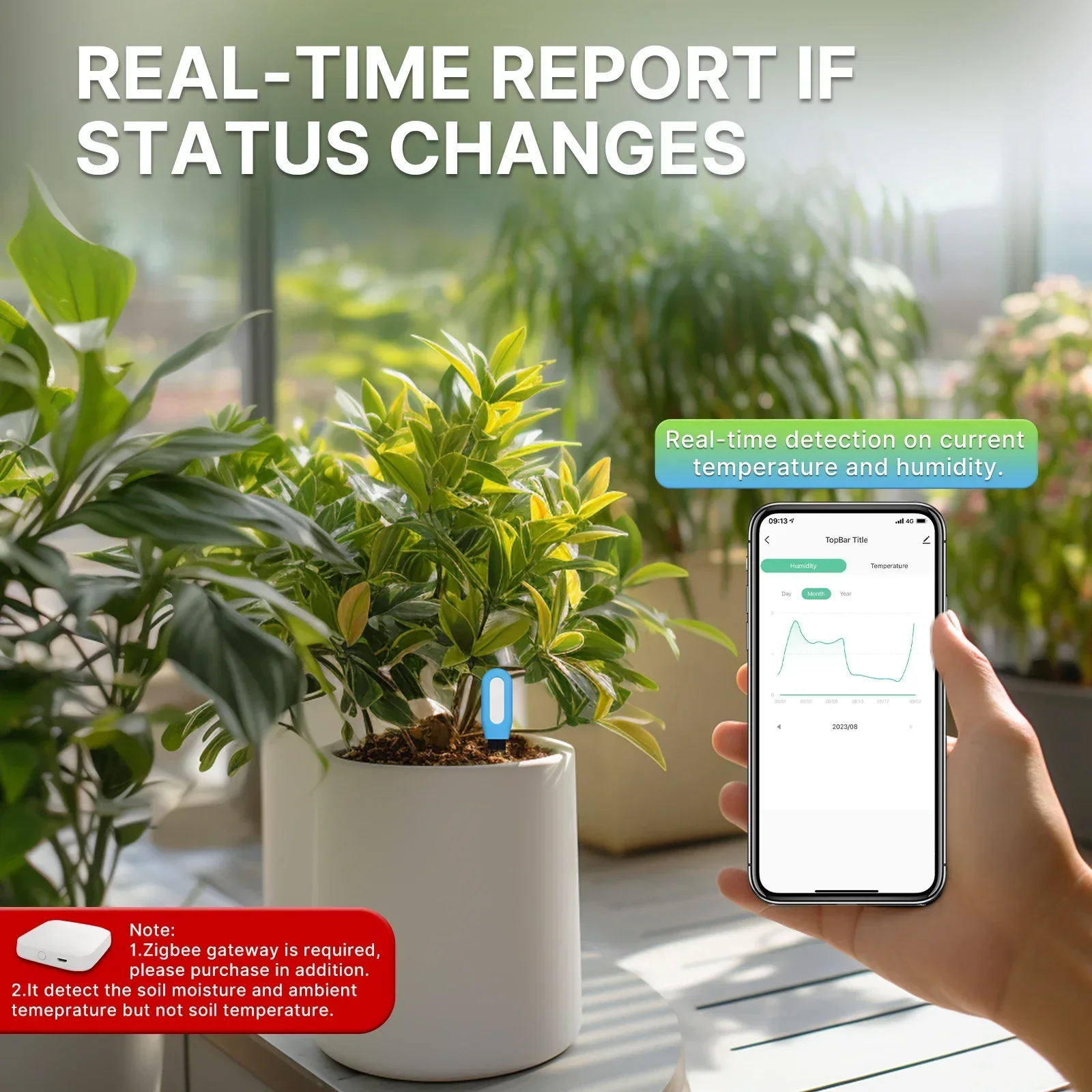 MOES Smart ZigBee Misuratore d - Smart Garden Moisture Sensor recensione e prezzo